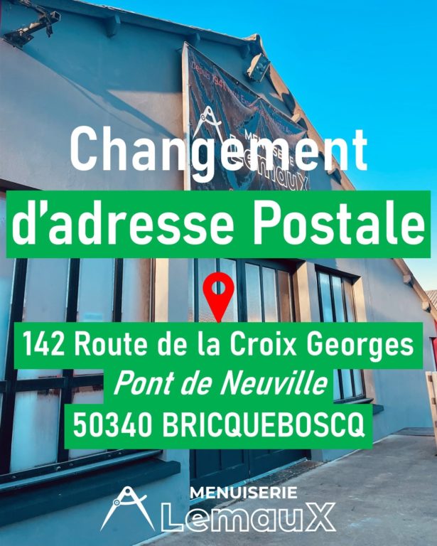 Notre adresse postale change… pas notre emplacement 